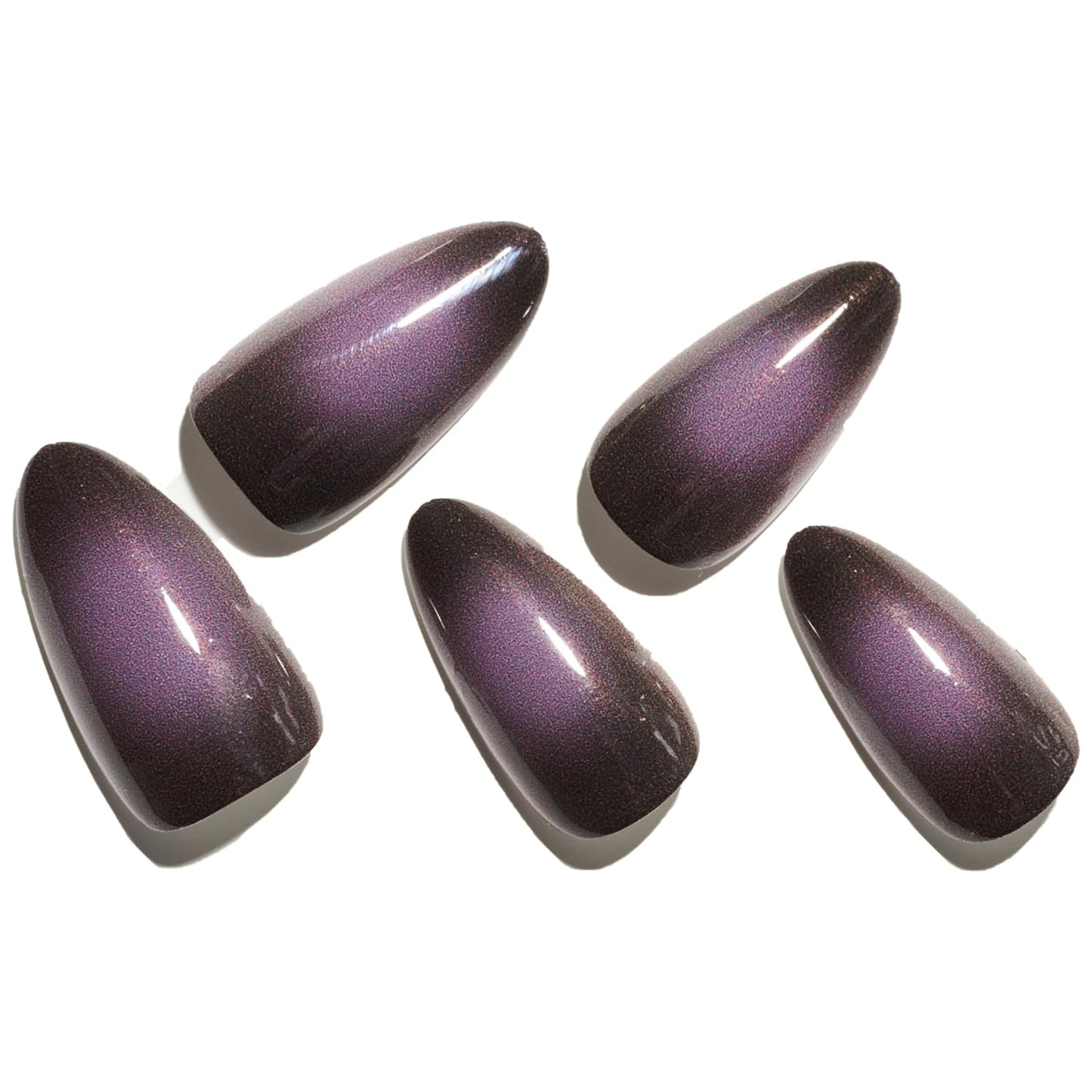 Celestial Storm – Silver Holographic Almond Press-On Nails