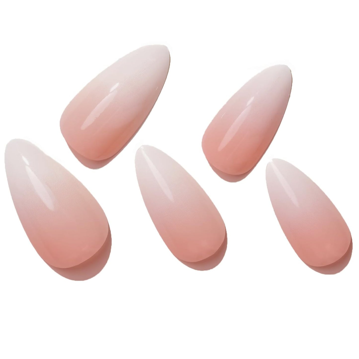 Peach Hex – Peach Ombré Glossy Almond Press-On Nails