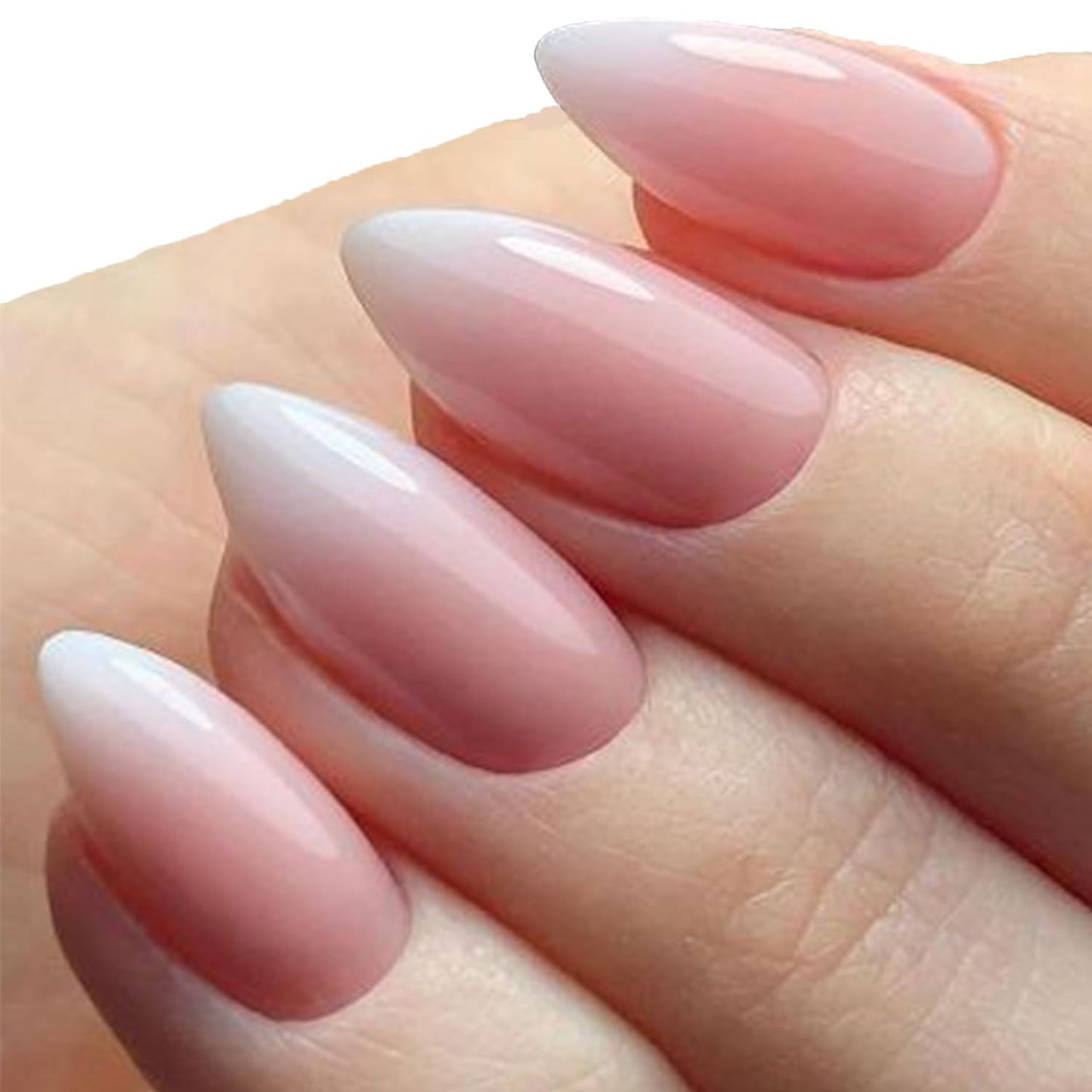 Peach Hex – Peach Ombré Glossy Almond Press-On Nails